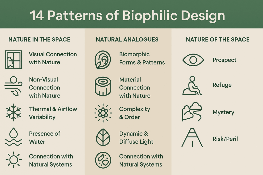How the 14 Patterns of Biophilic Design Are Transforming Modern Architecture 2 Infographic about 14 Patterns Biophilic Design