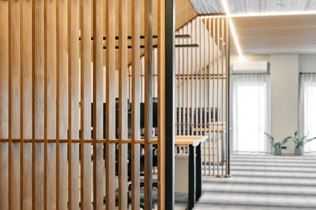 5 ideas how to use wood in an office: bring biophilic design to life 4 wood dividers