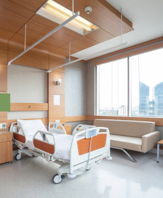 patient rooms with wood is biophilic design